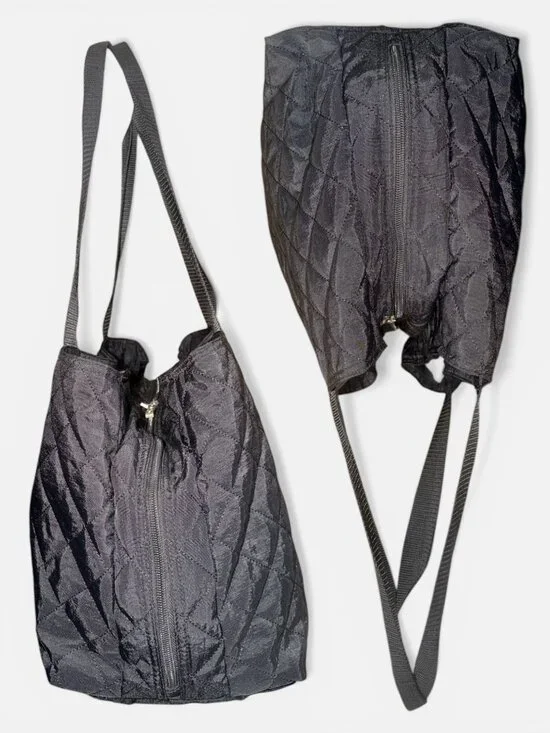 Baggallini Large Quilted Travel Duffle Black Nylon 3 Compartment Tote Wristlet - Picture 5 of 10